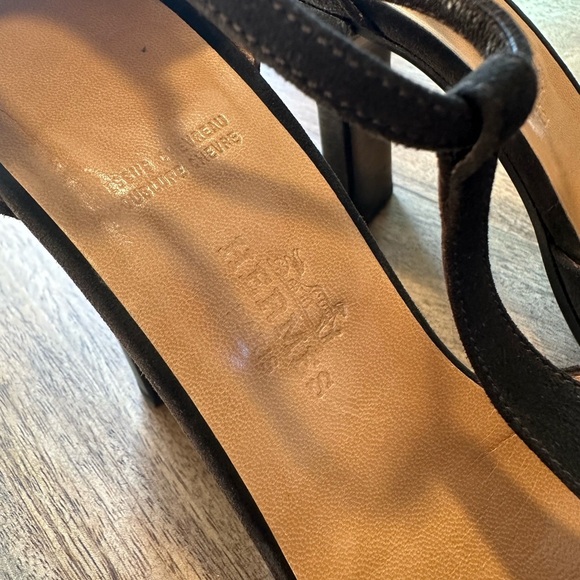 Vintage Hermès Brown T strap Pointed Toe heels size 37 - Picture 4 of 8